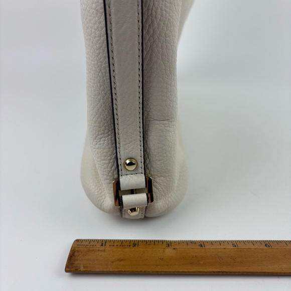 MICHAEL MICHAEL KORS Bedford Belted White Pebble Leather Hobo Shoulder Bag Large - Picture 8 of 16